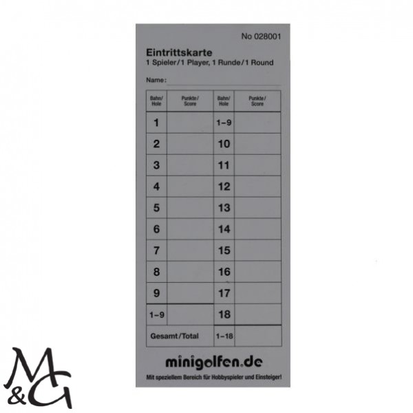 Eintrittskarte Minigolf [Block] Schwarzlicht